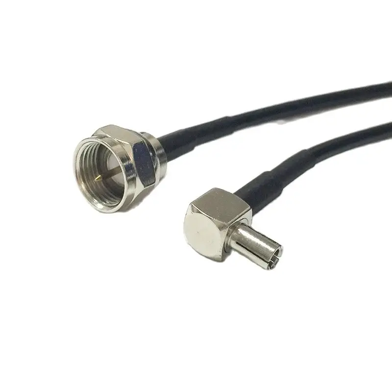 Câble coaxial RGAnthCoaxial à angle droit, prise mâle femelle vers TS9, type F, adaptateur pour modem 3G, 15cm, 30cm, 50cm, 100cm, 1PC