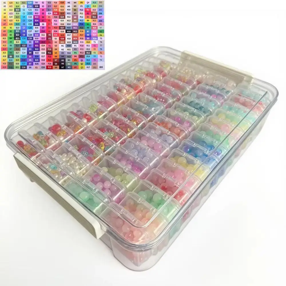 Large Capacity Fuse Beads Organizer Clip Closure with Cover Beads Storage Box Multi-functional Space Saving