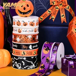 YAMA-Printed Grosgrain Ribbon for Halloween Wrapping Decoration, Party Crafts, 1 