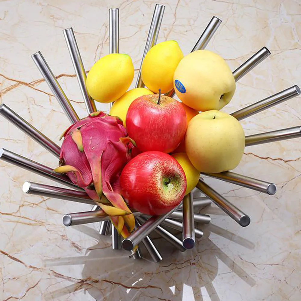 Fashion Creative Stainless Steel Fruit Plate Da Vinci Fruit Tray Foldable Fruit Basket Kitchen  Basket for Restaurant Bar Hotel