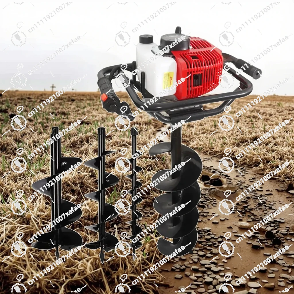 63Cc Gas Powered Auger - Heavy Duty Metallic Earth Bit with Spiral (Model 48)