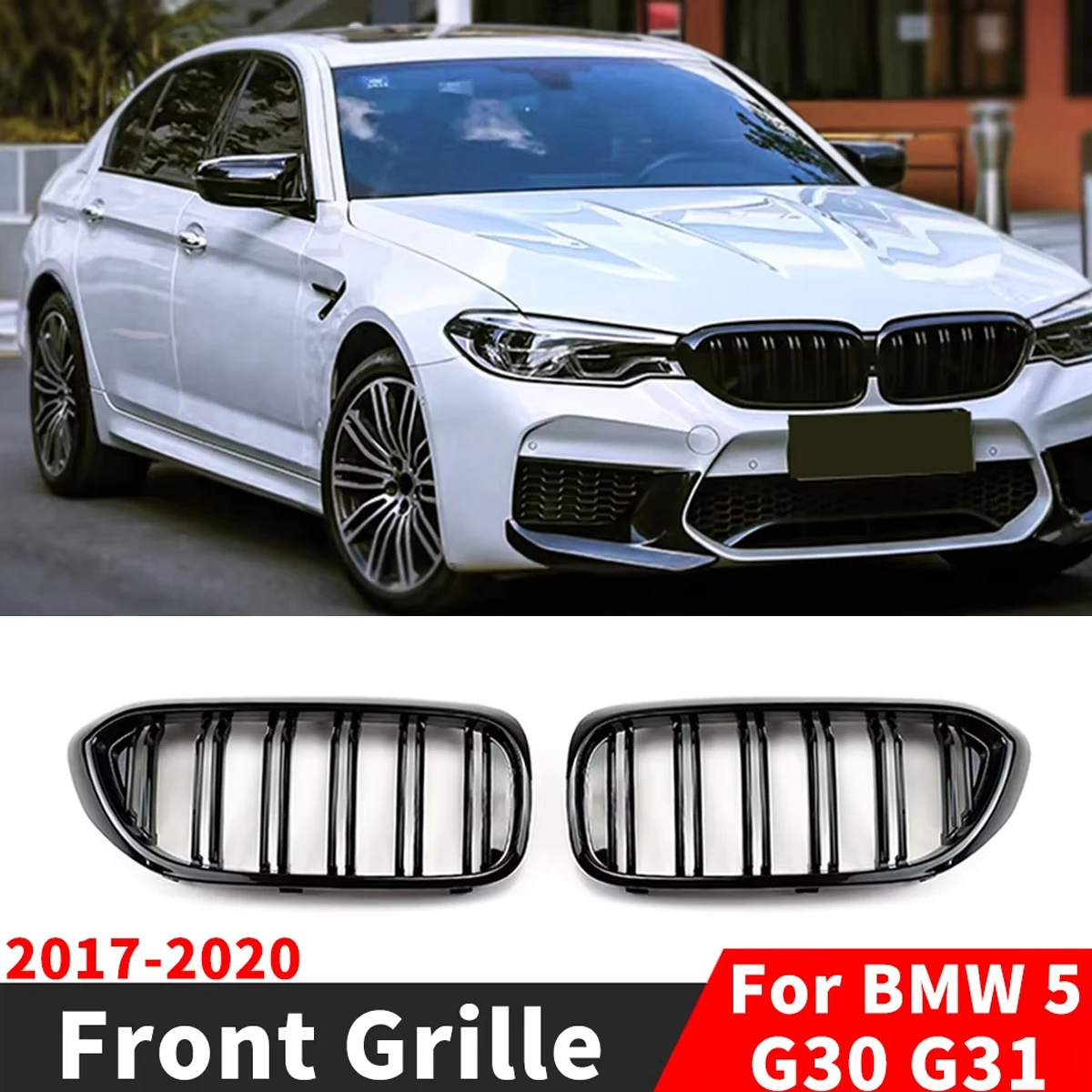 

Front Inlet Kidney Grille Bumper Grill Grid For BMW 5 G30 G31 2017-2020 525i 530i 540i 520d 530d M550d M550i 530e xDrive Tuning