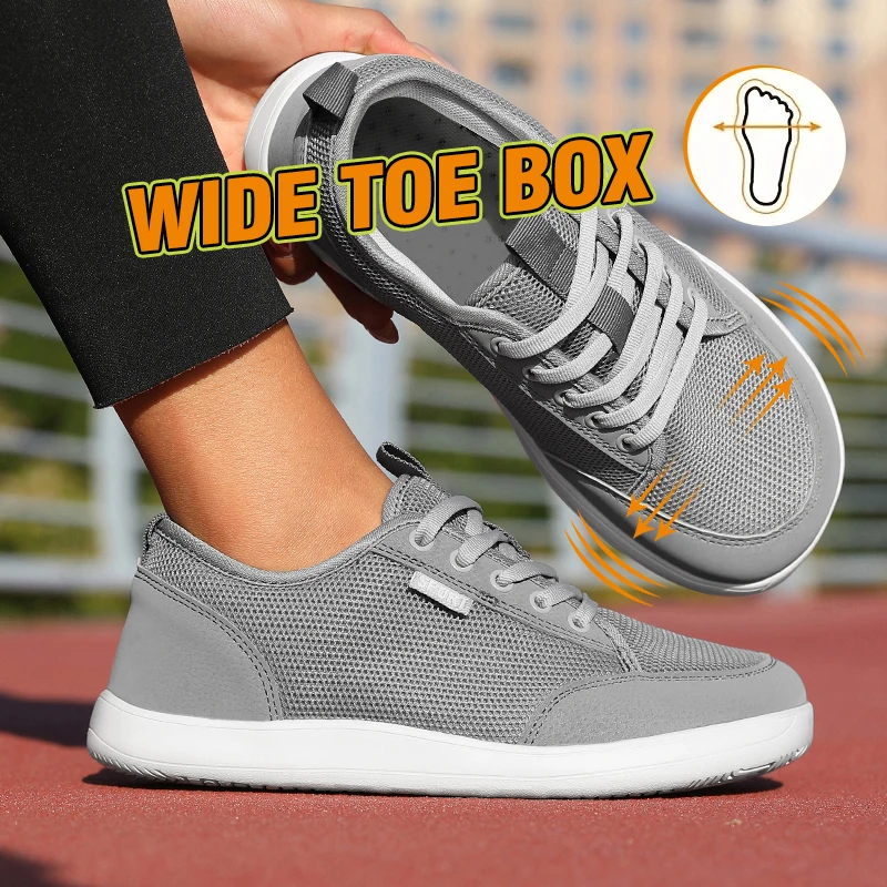 

Unisex Barefoot Shoes Wide Toe Minimalist Walking Sneakers Lace-Up Outdoor Lightweight Comfortable Casual Shoes 2026 Hot Selling