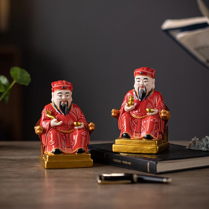 Ceramic Feng Shui Buddha Statue Worship, Earth And God, Office Decoration For Attracting Wealth, Shop Opening Gif