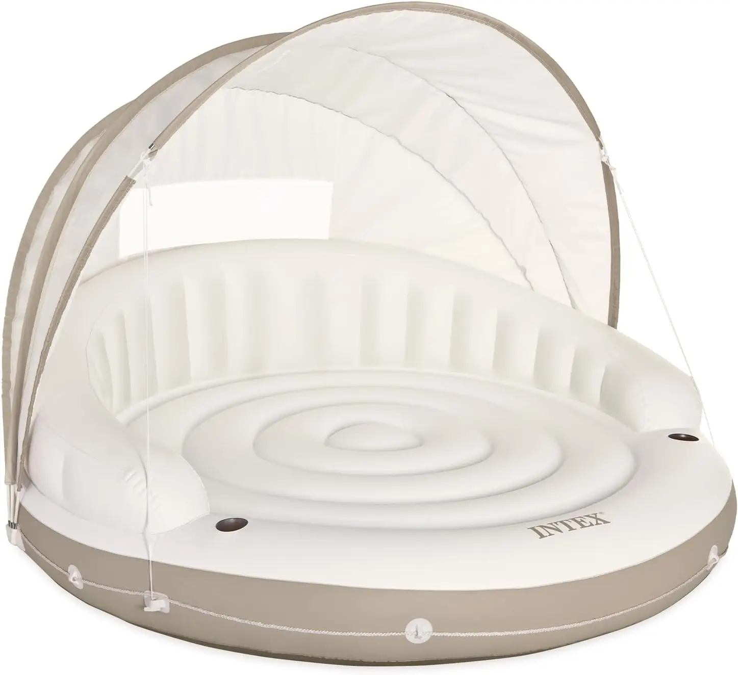 

Inflatable Pool Float with Comfortable Lounge, Cup Holders, Detachable Sunshade, Holds Up to 440lbs - 78.5" x 59"