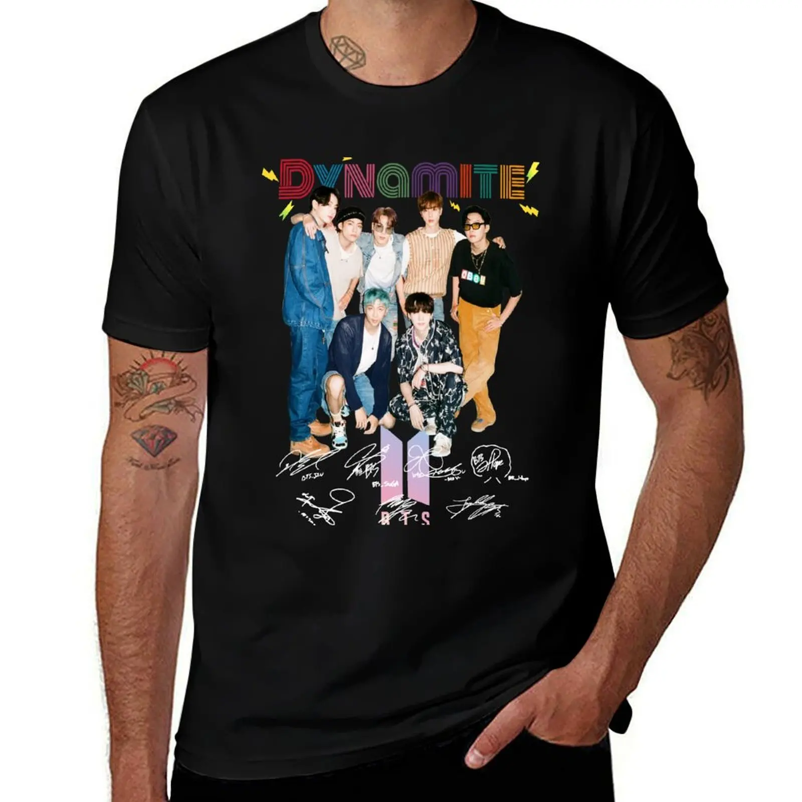 

D-Y-N-A-M-I-T-E B-T-S Band Music Signature T-Shirt cute tops for a boy customs design your own men tshirt