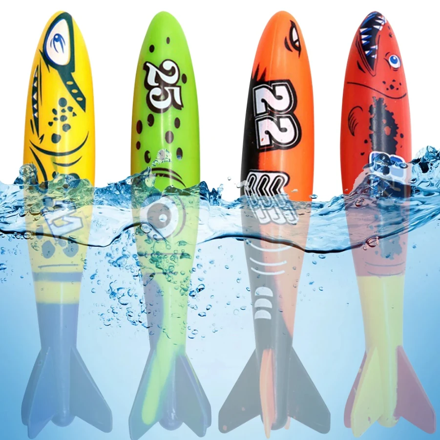 4Pcs Summer Pool Diving Toys Multicolor Pool Games Sinking Toy Creative Throwing Dive Water Toy Swimming Pool Accessories