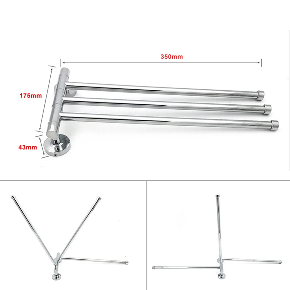 

Stainless Steel Towel Shelf Lightweight Towel Hanging Rod Rotation Activity Rag Shelves Saving Space for Bathroom Kitchen