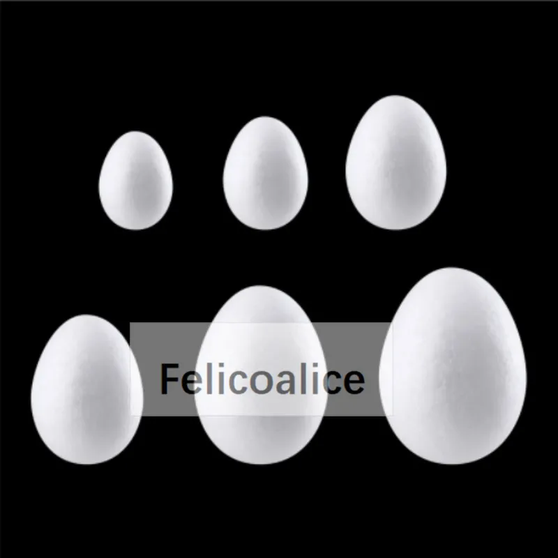 2-7cm White Easter Foam Egg Styrofoam Fake Eggs For Kids Painting Handmade Spring Easter Party Home Decoration DIY Wreath Craft - Detail 1