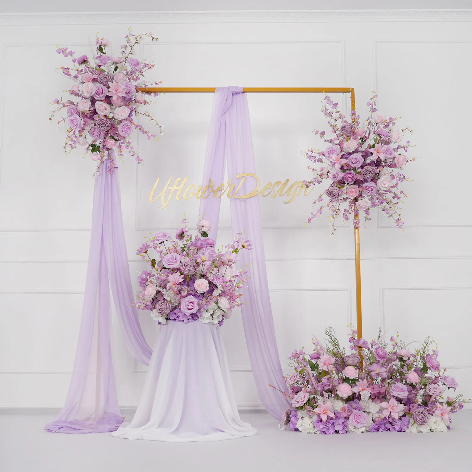 

Uflower Wedding Artificial Flower Decoration Purple Rose Floor Flower valentines Wedding Backdrop Arch Decor Mariage Floral Row