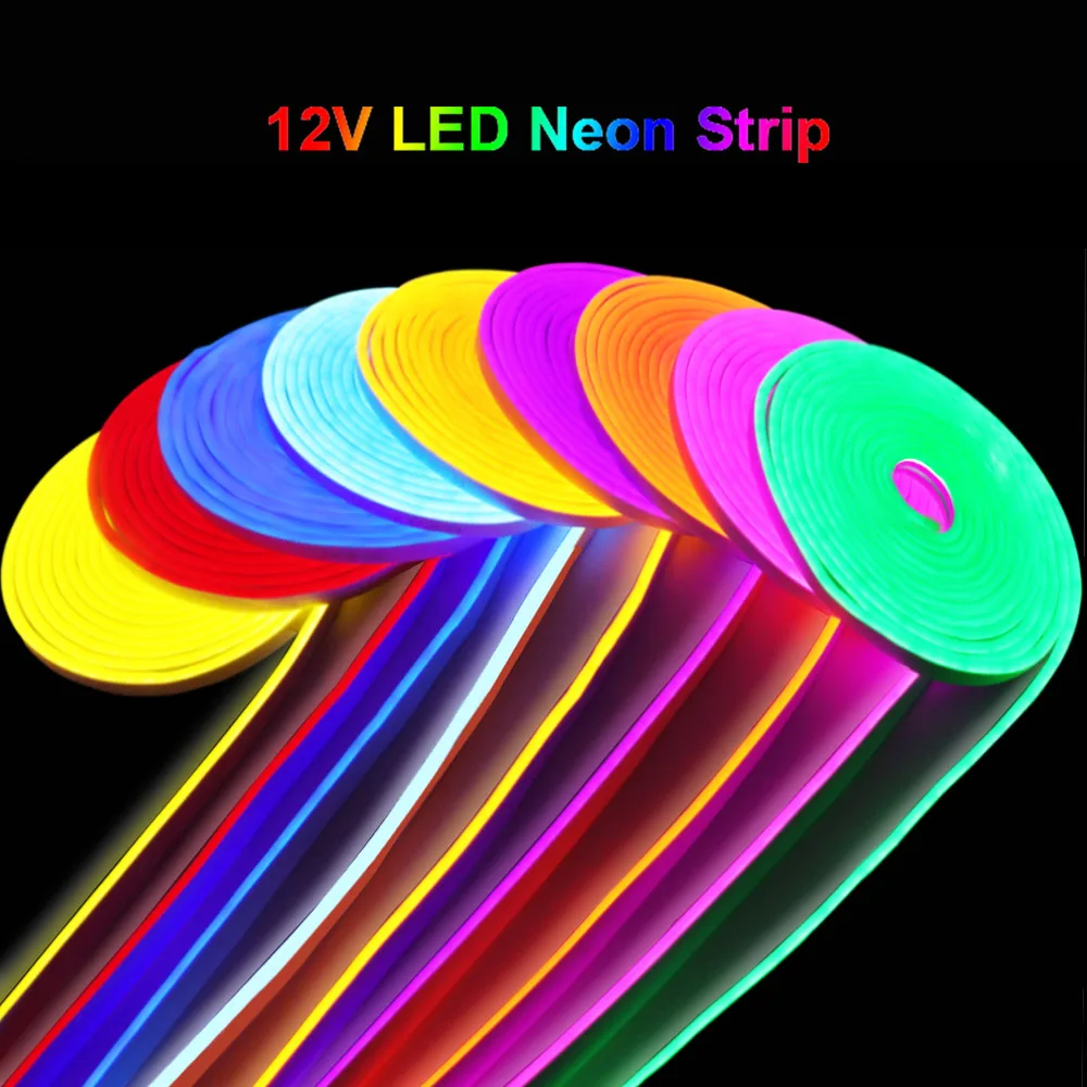 Striscia al Neon a LED 12V 1M 2M 3M 4M 5M SMD 2835 120LEDs/M tubo flessibile in corda impermeabile per la decorazione domestica