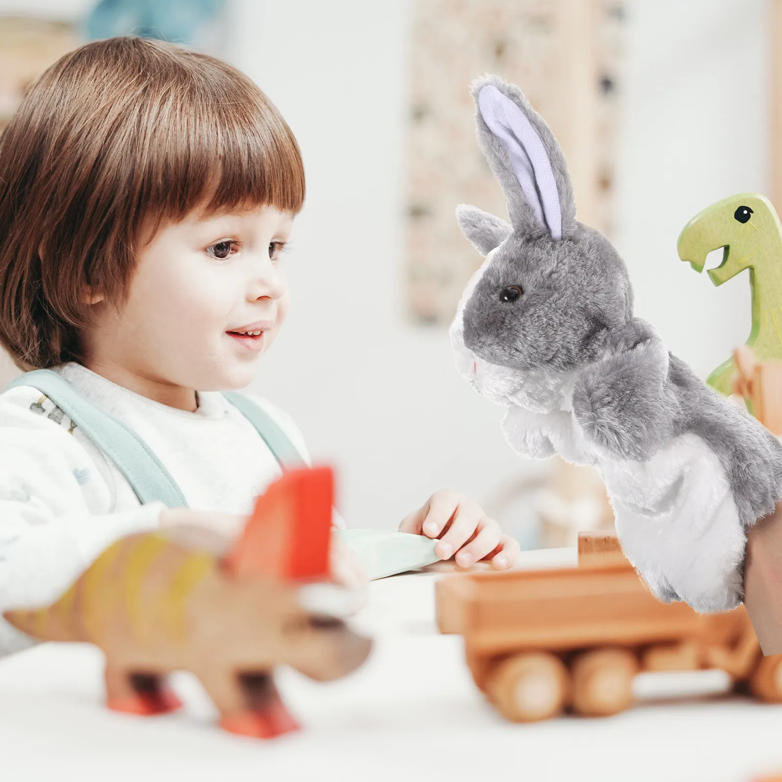 

2 шт. мягких и удобных плюшевых кукол-зайчиков для детей, интерактивные куклы для рассказывания историй малышам