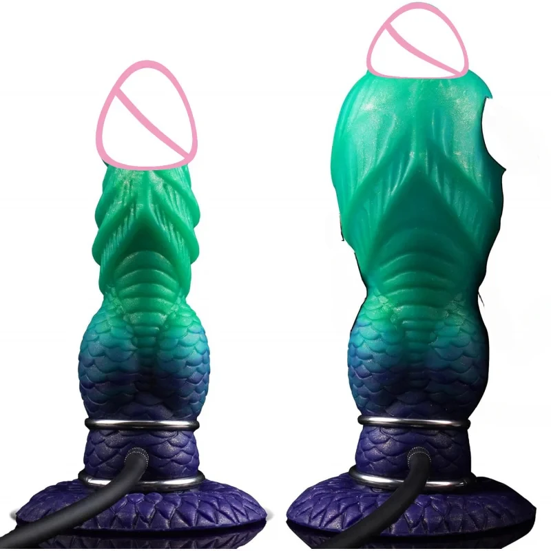 Special-shaped inflatable dildo with suction cup, vaginal and anal expander, adult toySMStimulating anal plug