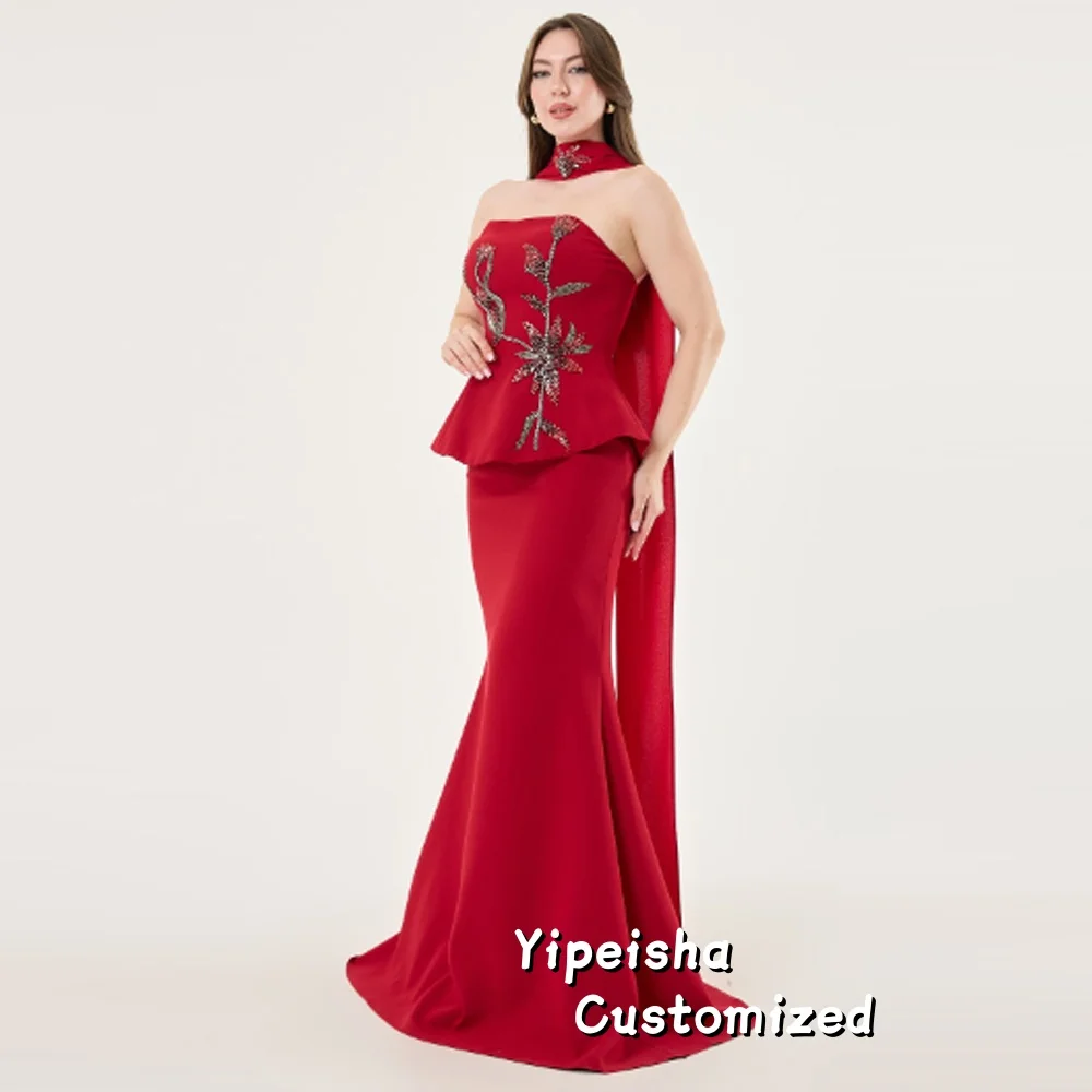 فستان حورية البحر مطرز بالترتر مخصص للحفلات الراقصة على شكل قلب فساتين سهرة طويلة مناسبة مخصصة للمشاهير أنيقة ورائعة