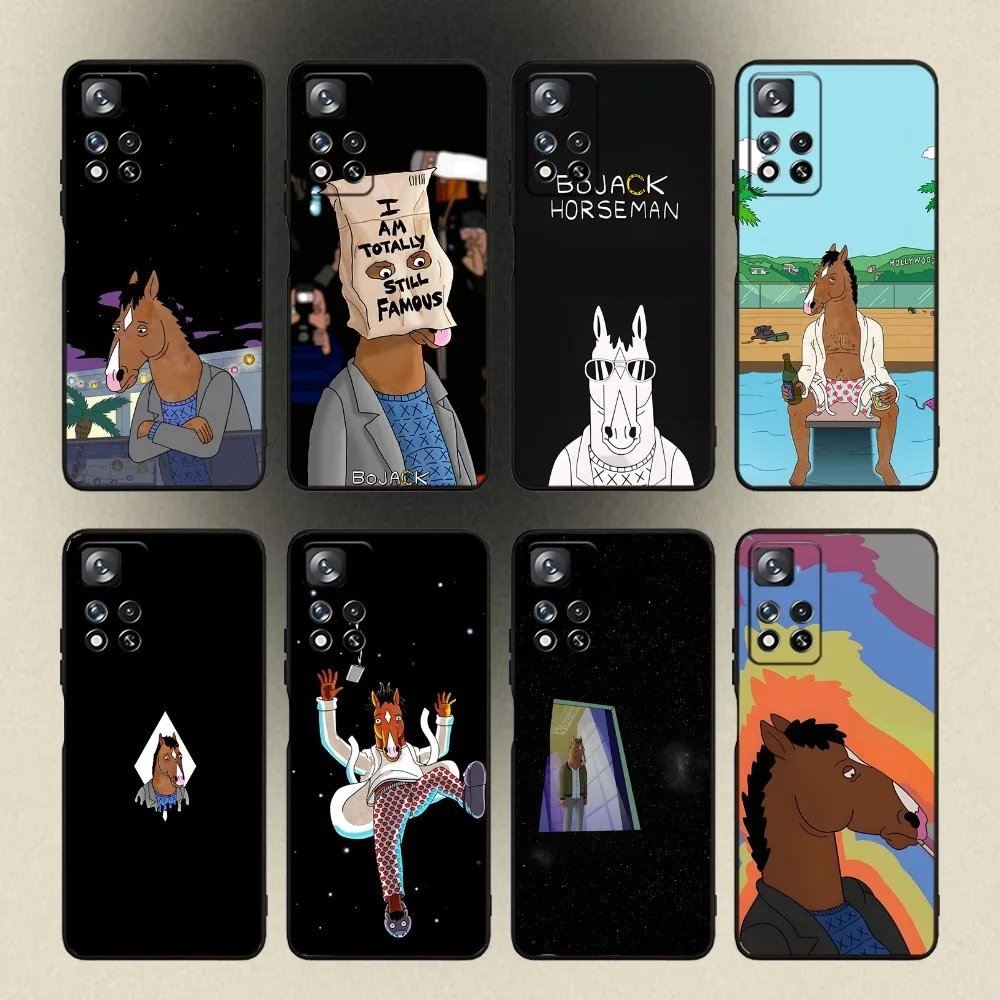 Cartoon B-BoJack Horseman Phone Case For Samsung Galaxy A20,A21s,A22,A31,A32,A52,A53,A72,73,A80,A91 Soft Black Cover