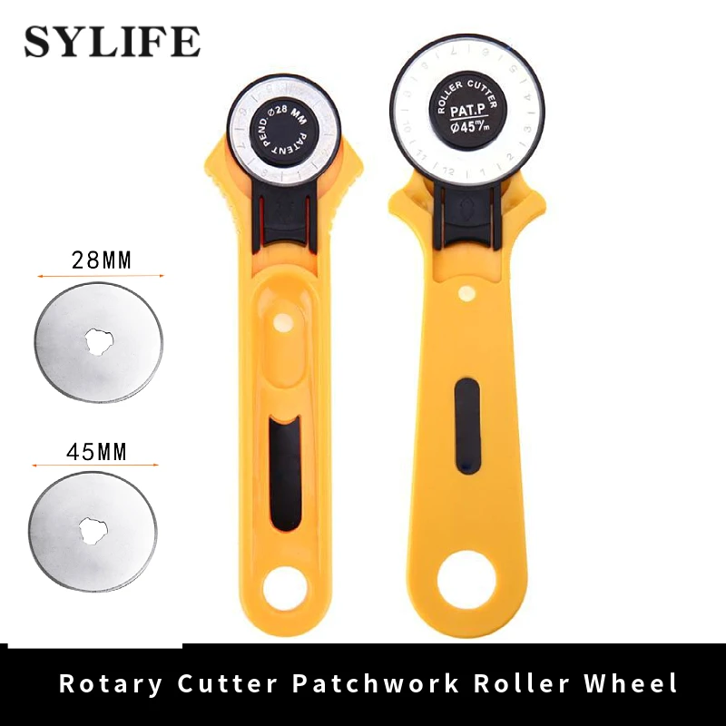 28mm 45mm Rotary Cutter Patchwork Roller Wheel Round Knife With Scale Leather Craft Fabrics Cloth Cutting Tailor Tools