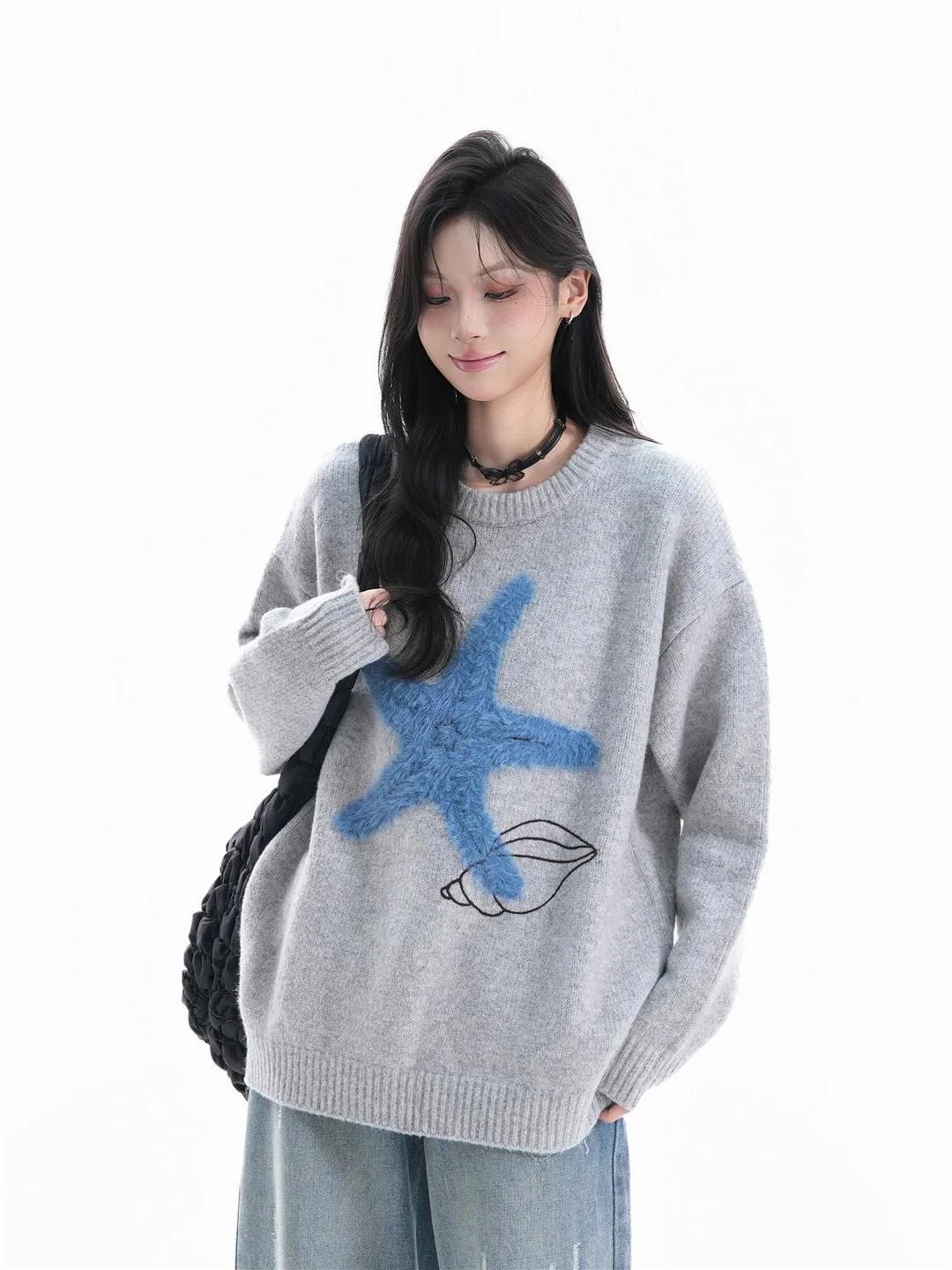 

Американский вязаный свитер в стиле ретро с узором Starfi, повседневный свободный крой, для мужчин и женщин, осенне-зимний, удобный, теплый топ