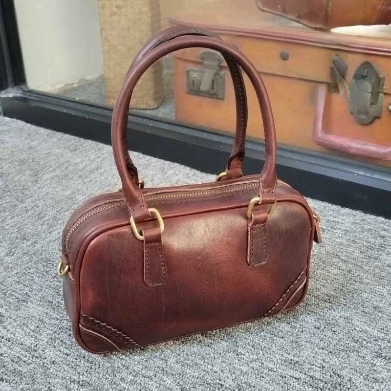 Vintage Niche luksusowe torebki z prawdziwej skóry elegancka torba do gry w kręgle o dużej pojemności 2024 nowy na wszystkie mecze Bolsas Mujer