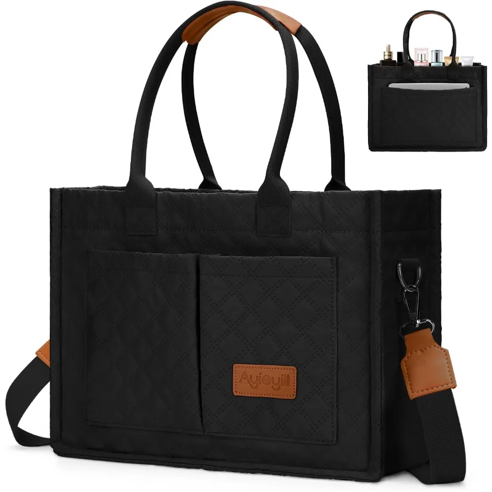 

Tote Bag for Women with Pockets Compartments, Crossbody Bag Nylon Tote Shoulder Handbags Casual Work Bags Everything Tote Bag