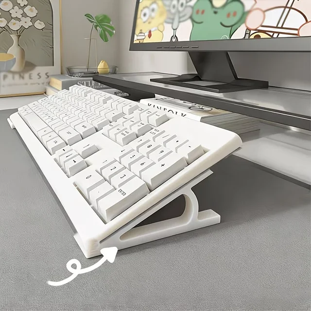 4pcs Keyboard Tray Riser, Adjustable Keyboard Elevated Stand for Comfortable Typing, Plastic Computer Keyboard and Monitor Stand 4
