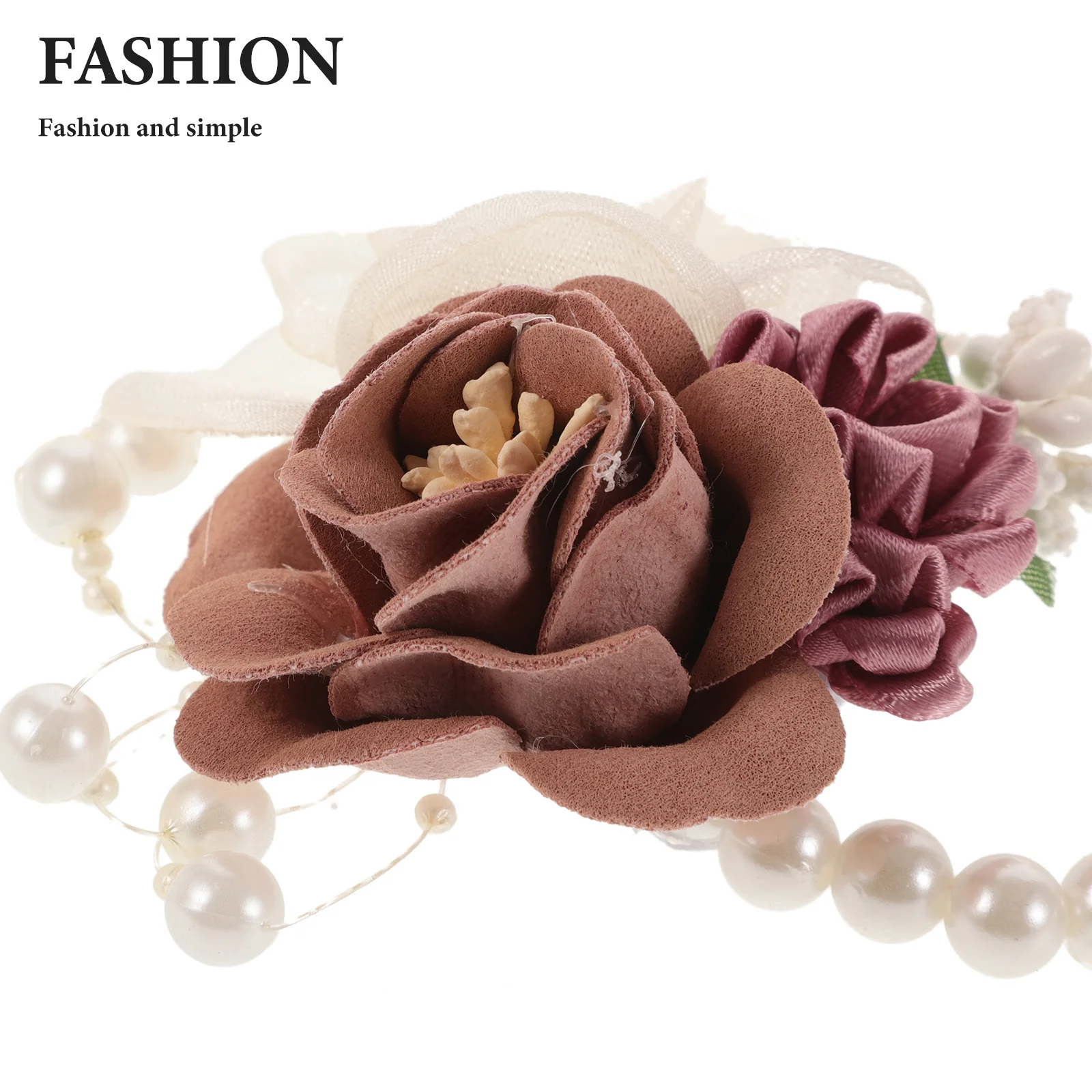 6Pcs Realistic Artificial Wrist Corsage Bride Wrist Flowers Wedding Decoration Multipurpose Floral Wristband Corsage Wristlet