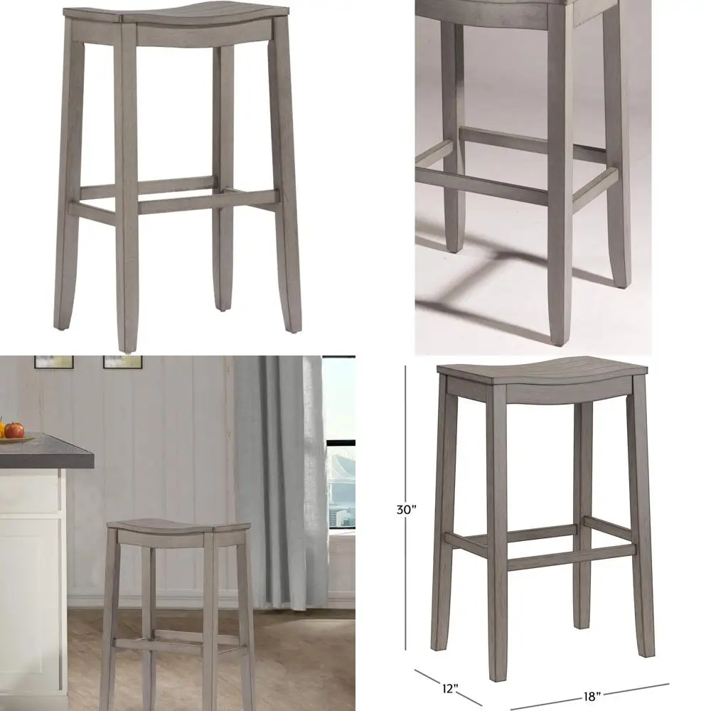 

Aged Gray Backless Saddle Stool for Bar, Furniture Fiddler Design