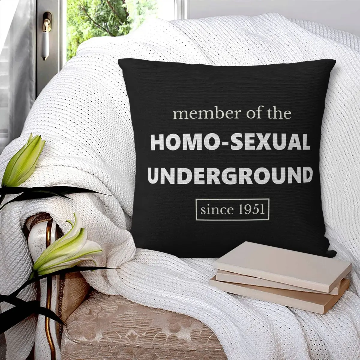 Member Of The Homo-Sexual Underground Square Pillowcase Pillow Cover Polyester Cushion Decor Comfort Throw Pillow for Home Car