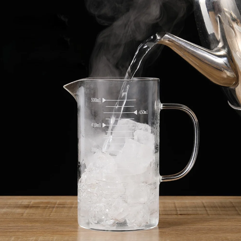 Measuring Cup With Scale Heat-Resistant Household Glass Cup Measuring Cup High Borosilicate Clear Scale Cup Kitchen 350/500ml