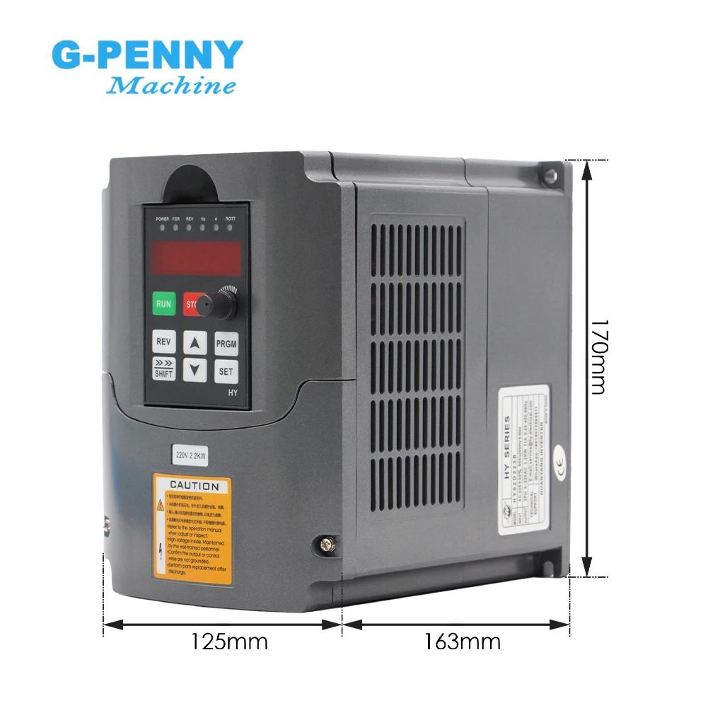 Huanyang 220v 2.2kw inverter CNC spindle motor speed control 110v / 380v 2.2kw VFD Variable Frequency Drive 0-400Hz 3P output