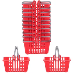 12 Pcs Mini Shopping Basket Storage Baskets Portable Cart Decorate Desktop Toy House Plastic Easter Eggs Model Baby Gift