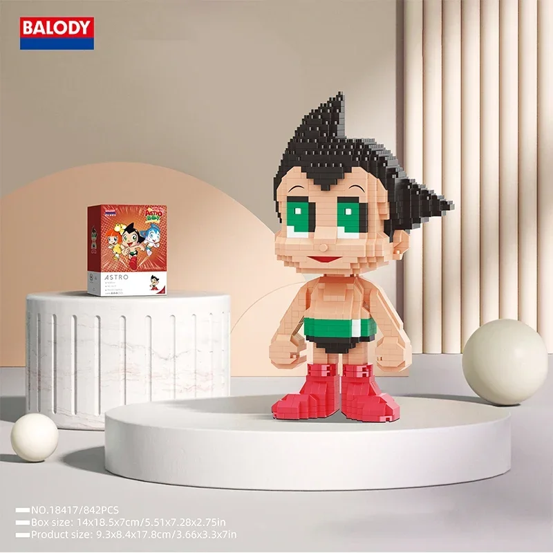 BALODY Astro Boy Bouwstenen Klassieke Stripfiguur Model Micro Deeltjes Bakstenen Educatief Montage Speelgoed Verjaardagscadeautjes