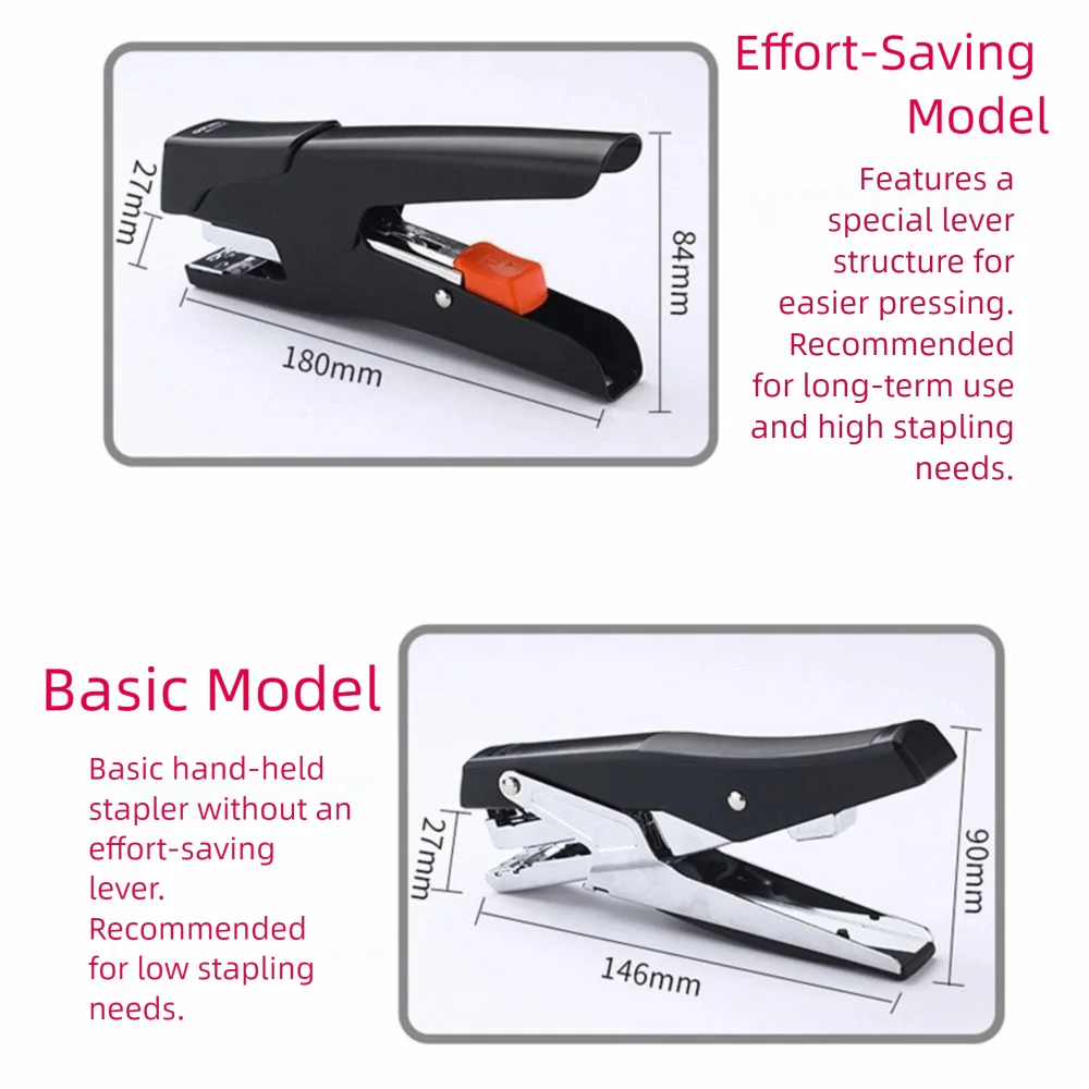 Multifunction Labor-Saving Stapler Metal Up To 25 Pages Paper Stapling Machine with 1000pcs Nails Simple Hand Operated Staple