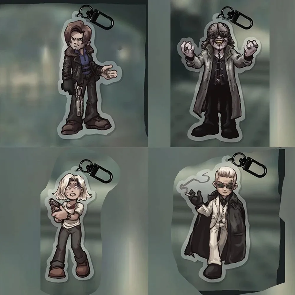 

For Game Peripherals RE Requiem Leon Grace Victor Gideon Zeno Q Version Acrylic Keychain Creativity Backpack Accessories Gift