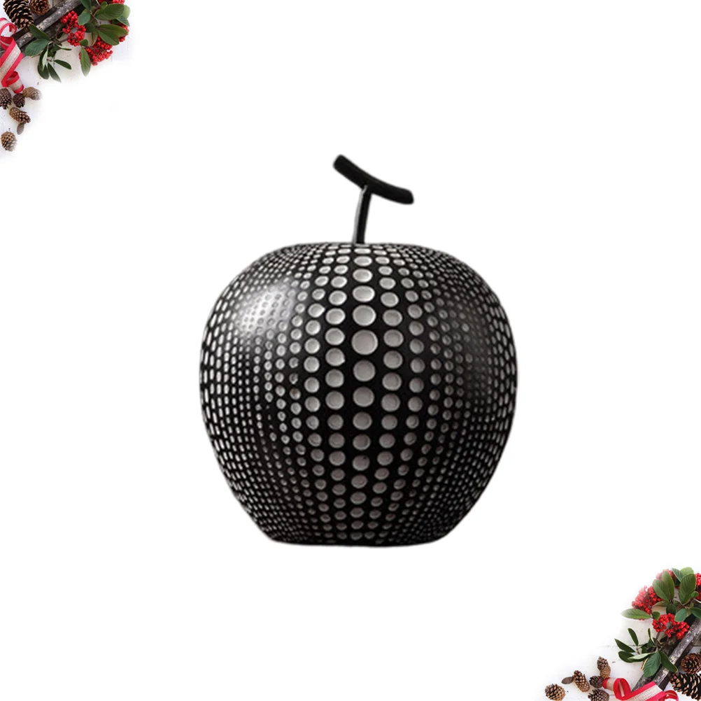 

1Pcs Apple Resin Ornament Vintage Stylish Resin Modern Home Decoration Office Study Living Room Gift Black Ornament