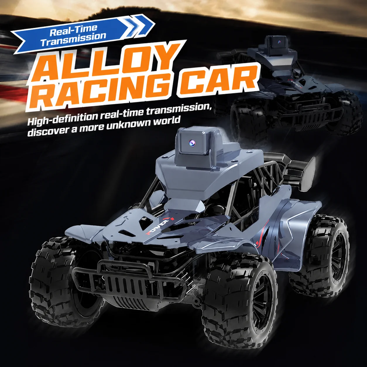 

Alloy 2.4G Remote Control Car With HD Camera Real-Time Display Voice Control For Boys Off-Road Drift