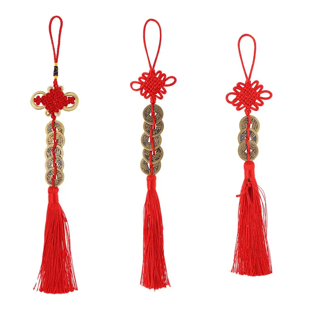 Feng Shui Ornament Copper Chinese Knot Pendant Protective Amulet Hanging Charm for Bracelet Making