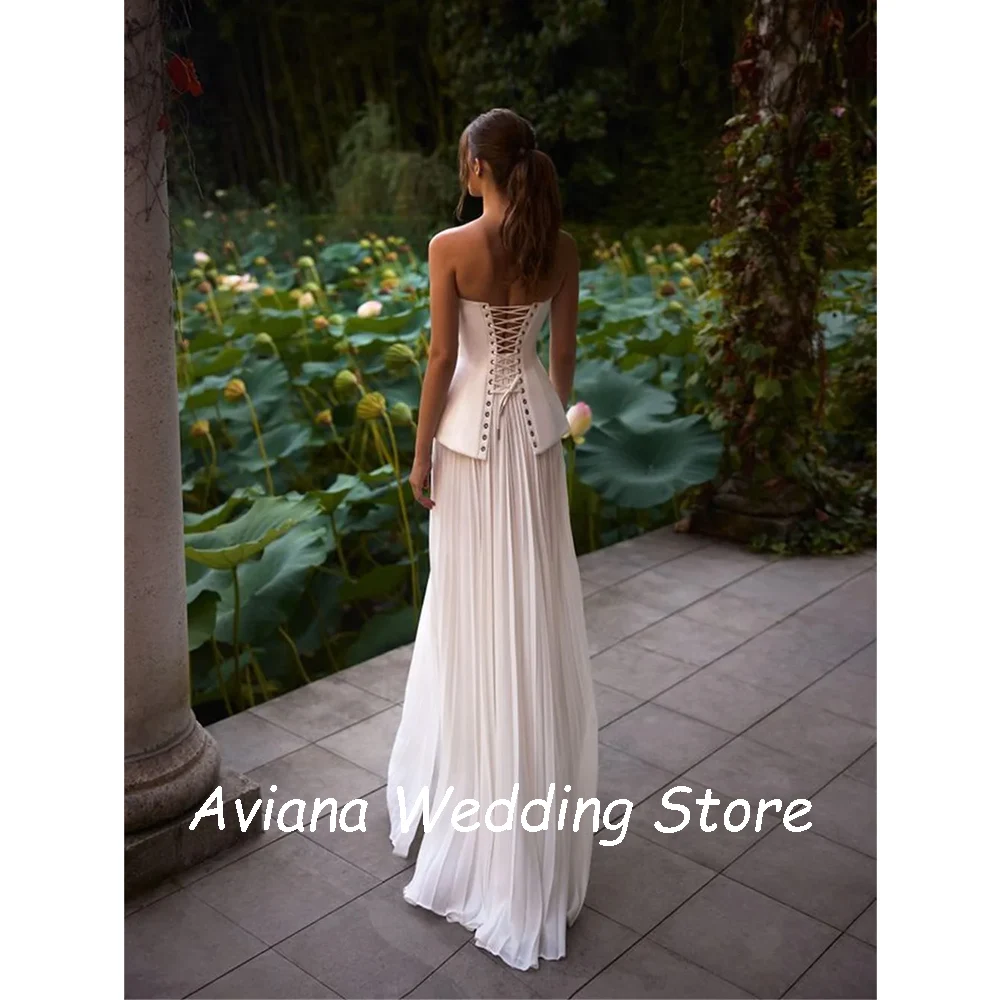 Customized Elegant A-Line Long Wedding Dresses Sweetheart Floor-Length Sweep Train Bridal Gown Women Vestidos De Novias 2025