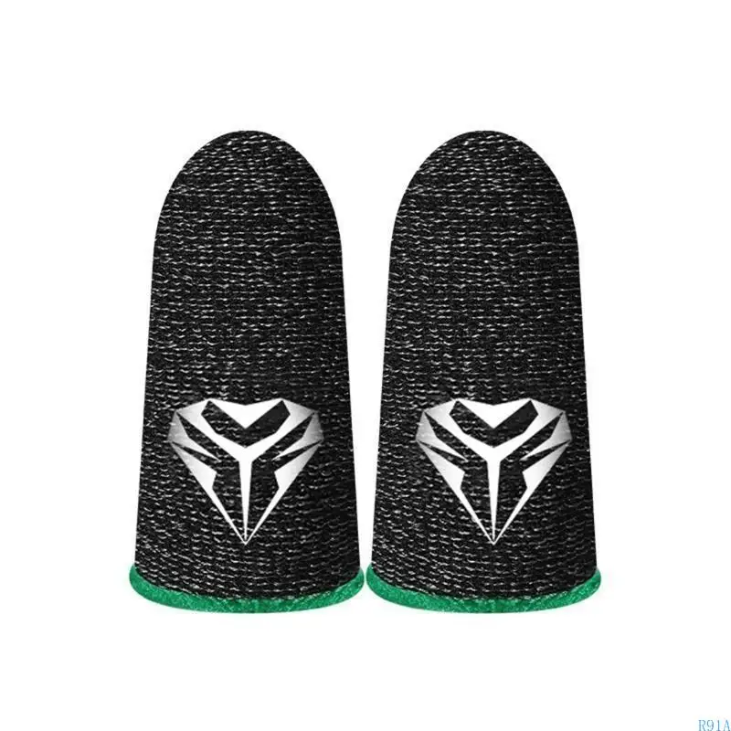 모바일 게임 컨트롤러 용 R91A 게임 핑거 슬리브, 0.3mm 전도성 실버 섬유 방지 통기성 게임 장갑