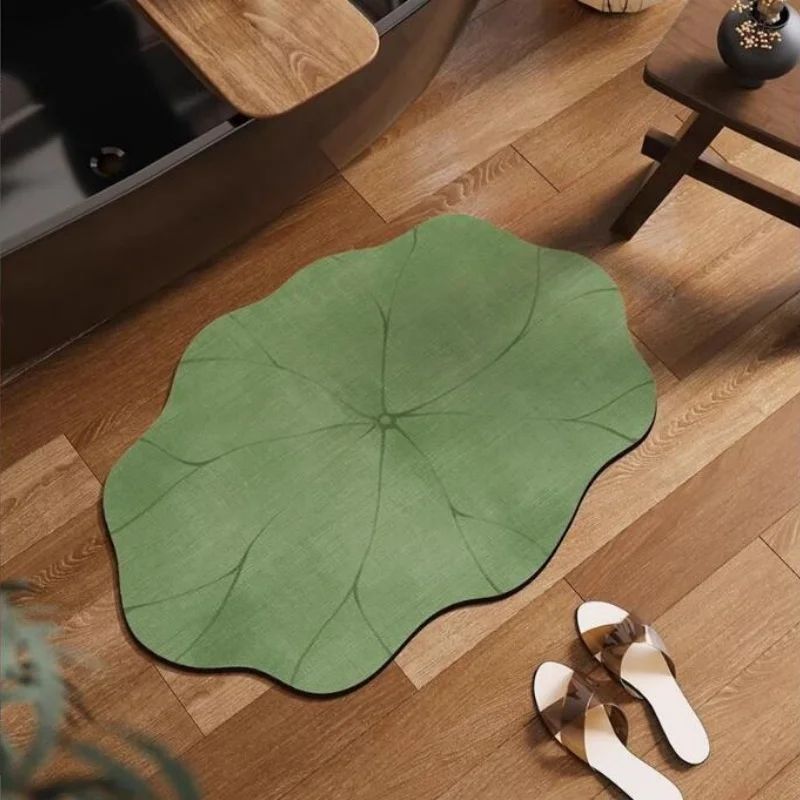 40x60cm Diatomaceous Earth Bathroom Mat Absorbent Non-Slip Floor Carpet Easy Maintenance Irregular Pattern Chinese Aesthetic