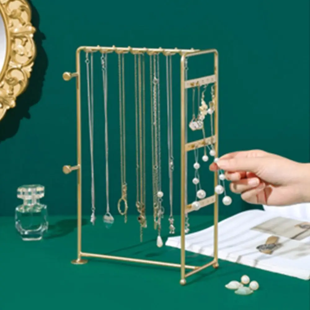 Girl Gift Iron Jewelry Organizer Ins Style Jewelry Display Stand Earrings Storage Rack Earrings Display Stand Necklace Holder