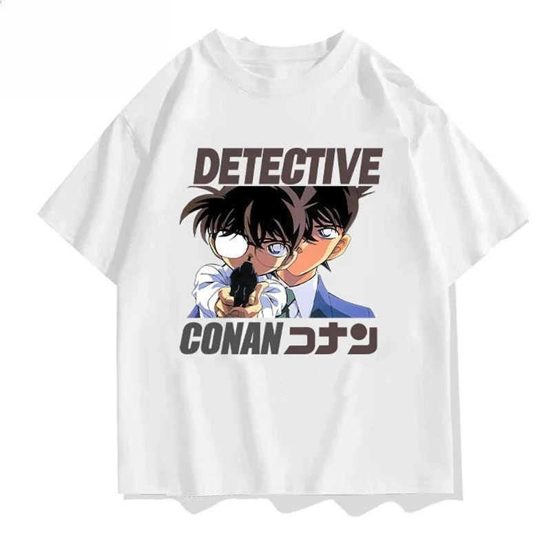 انمي ياباني المحقق كونان قصيرة الأكمام تي شيرت رياضي غير رسمي الرجال الصيف فضفاض في سن المراهقة طالب الصيف المد أعلى الصيف