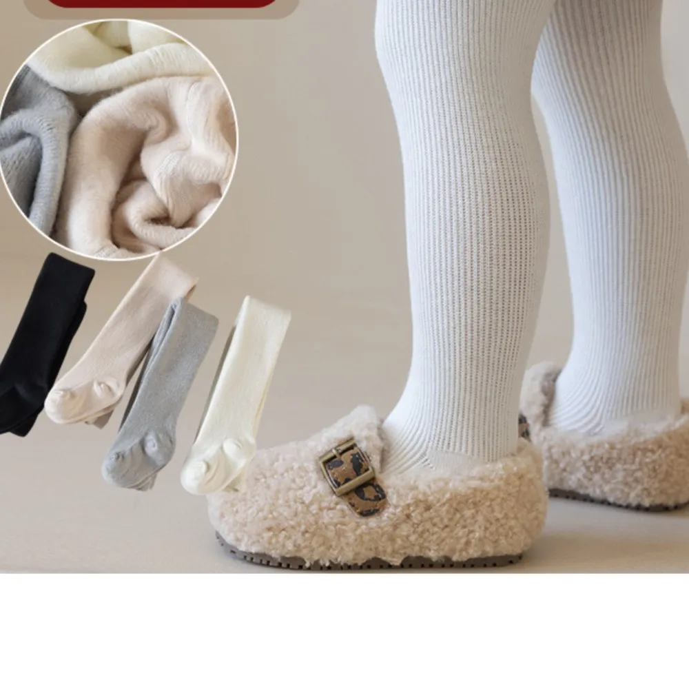 BABY FLEECE LEGGINGS GIRL STOCKINGS THICKENED WINTER SOLID-COLOR WARM BABY PANTYHOSE THICKENED CHILDREN'S FLEECE PANTS tights