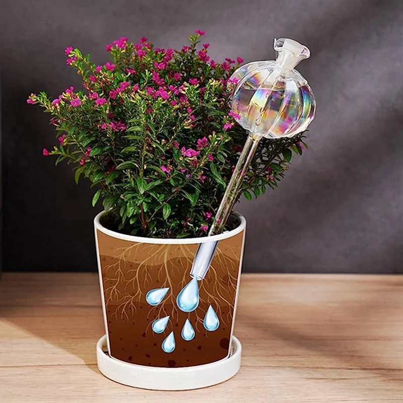 Glass Automatic Plant Watering Bulbs Shape Flower Plant Water Dripper Houseplant Device Drip Irrigation System-A55K