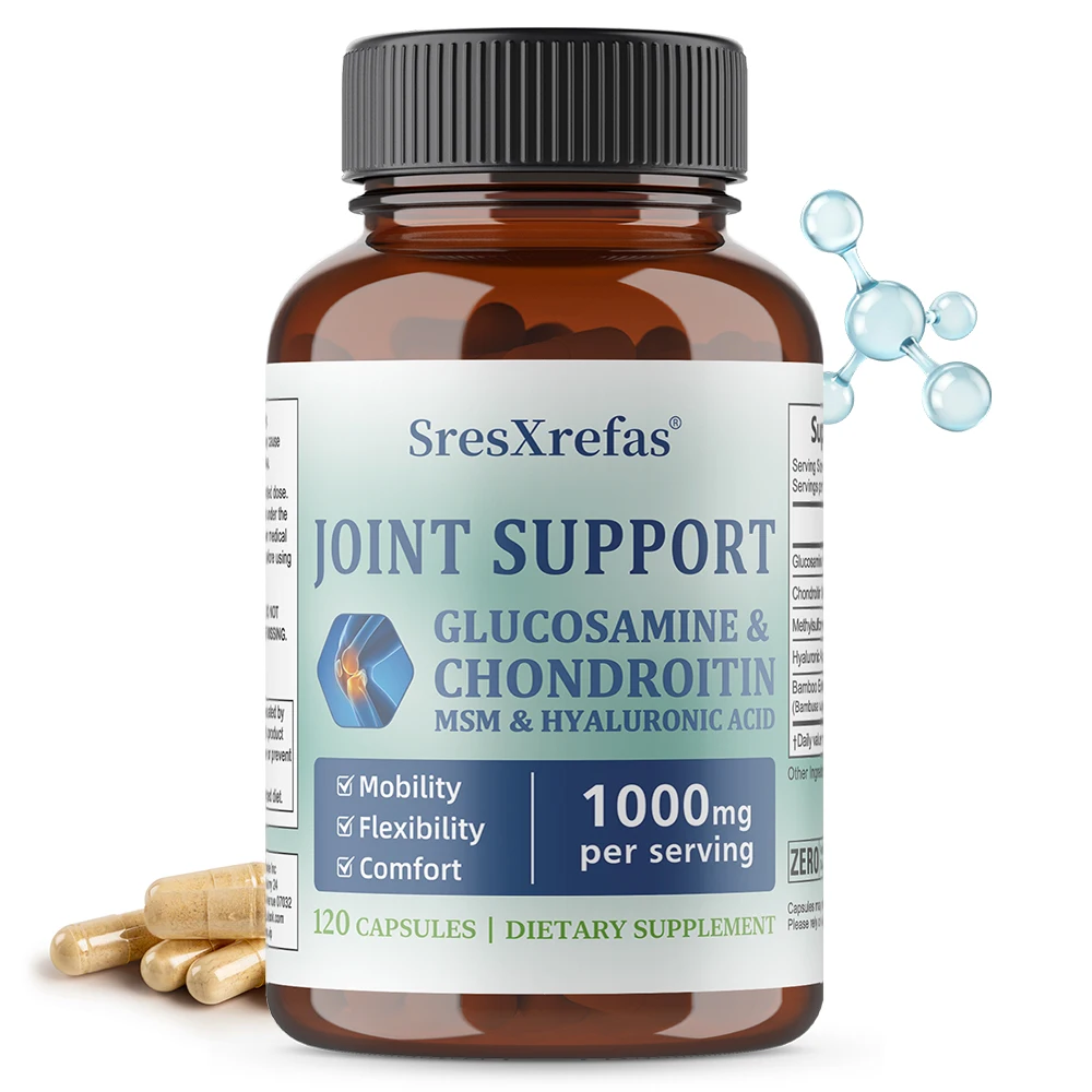 

Капсулы с глюкозамином, хондроитином и МСМ, для поддержки функции суставов, подвижности и здоровья хрящей, укрепления плотности костей, без ГМО, 120 капсул