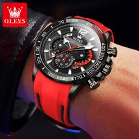 OLEVS 9936 montre pour hommes à Quartz bracelet en silicone étanche montre multifonctionnelle 2