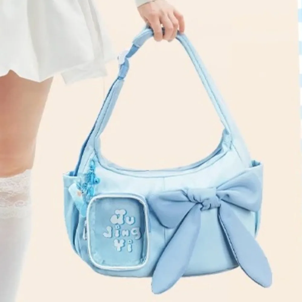 

Bow Transparent Pockets Shoulder Bag Sweet Cute Original Sac Femme Commuter Bags for Woman Portable Bolso Bolsos De Mujer
