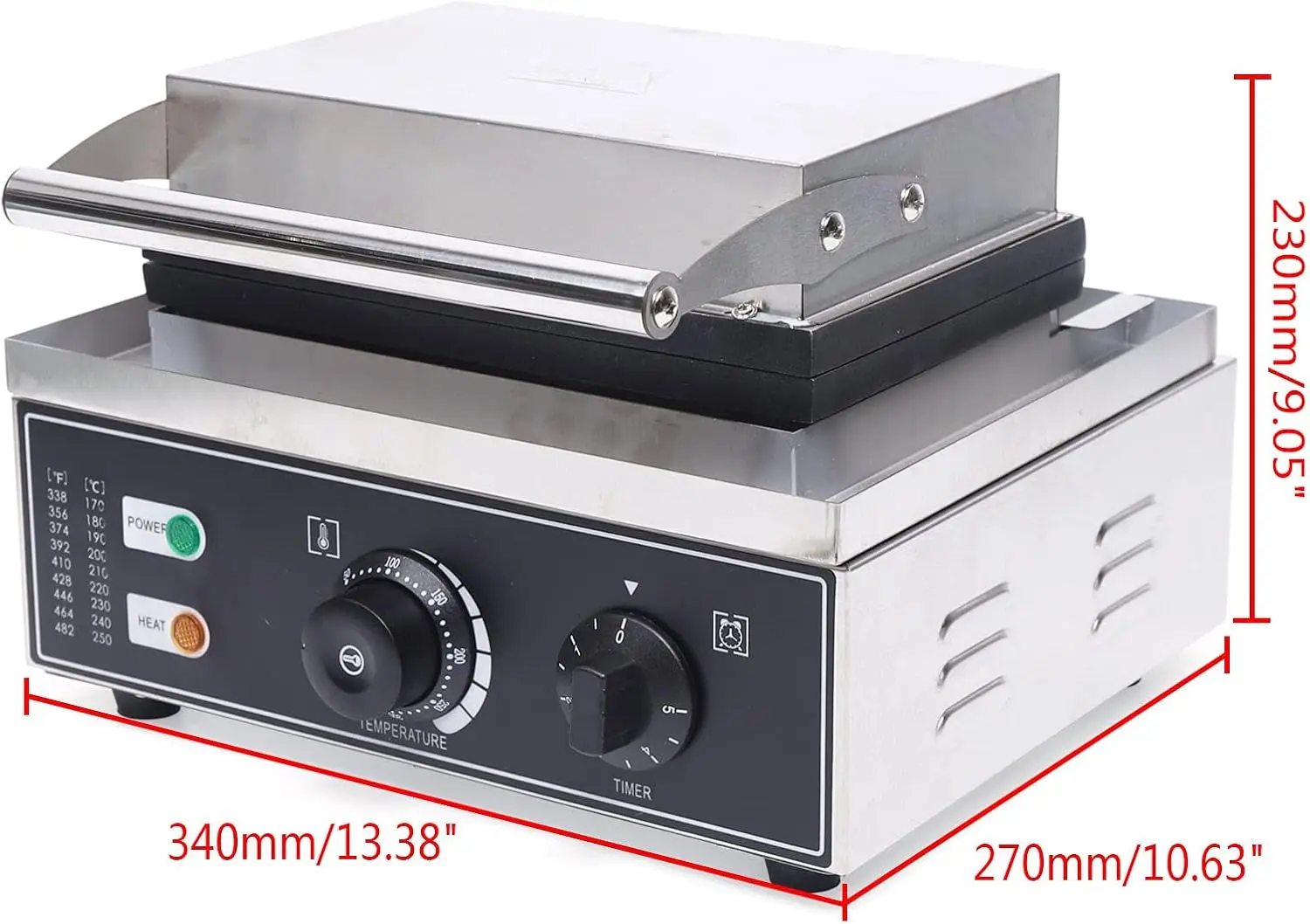 صانعة الدونات الصغيرة، خبز 12 كعكة صغيرة، آلة خبز الدونات التجارية، آلة الوافل غير اللاصقة للتدفئة على الوجهين