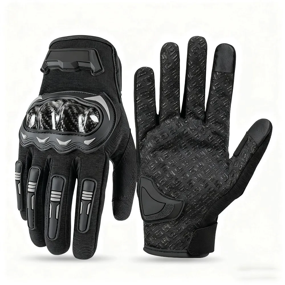

Outdoor Motorcycle Gloves - Anti-Impact, Anti-Slip, Breathable, Touchscreen-Compatible Full-Finger Riding Gloves