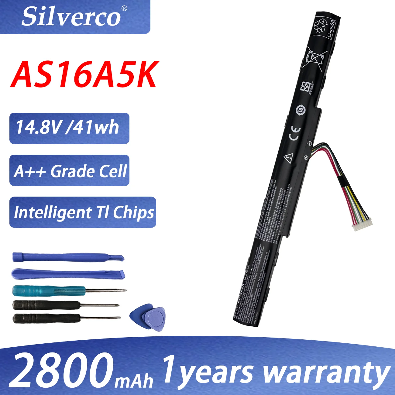 Batería AS16A5K para Acer Aspire E15 E5-575 N16Q2 E5-576G E5-575G E5-475 F5-573 E5-575-52JF E5-575-33BM E5-575G-76YK AS16A8K