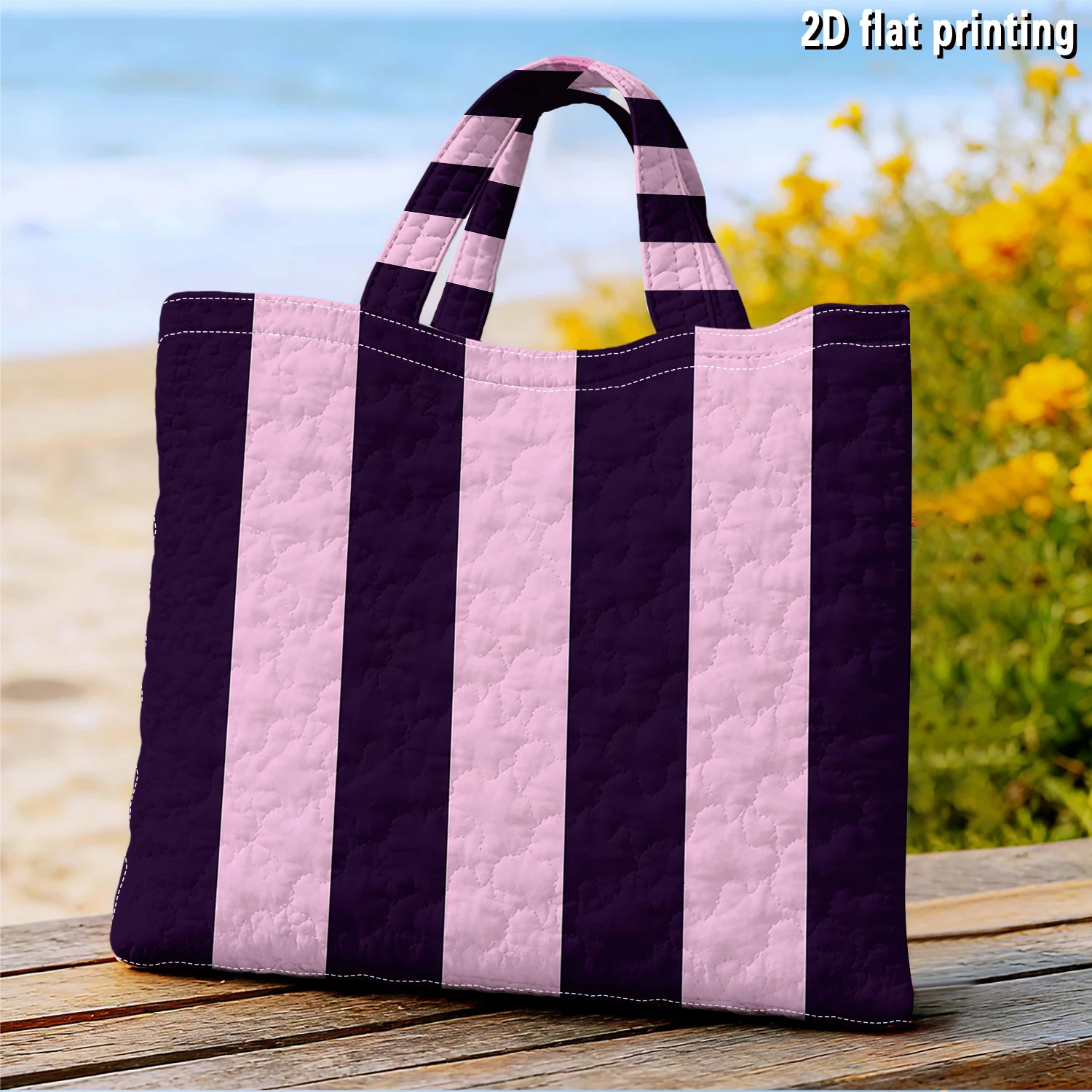 Women Fashion Fun - Deep Purple & Blush Stripe Women